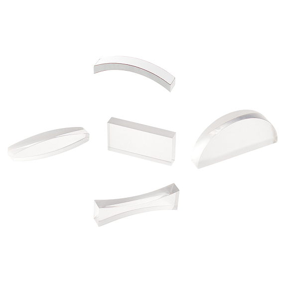 5Pcs 5 Style  Acrylic Physics Optical Lens, Lab Supplies