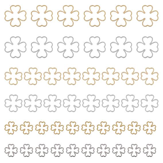 48 шт. 6 стиль 316 соединительные кольца из нержавеющей стали, клевер