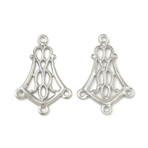 304 из нержавеющей стали ссылки люстра компонент полые цветок, 20x13x0.5 мм, отверстие : 1 мм