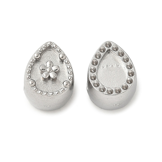 304 из нержавеющей стали европейские шарики, оправы кабошонов для эмали, большое отверстие шарик, цвет нержавеющей стали