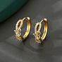 Brass Micro Pave Cubic Zirconia Heart Hoop Earrings for Women