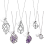 2 Bags 304 Stainless Steel Macrame Pouch Empty Stone Holder Necklace Making, with Brass Beads, Moon & Star