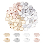 80Pcs 4 Colors 304 Stainless Steel Cabochon Settings, Lace Edge Bezel Cups, Oval