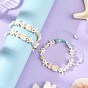 Ocean Synthetic Turquoise Fish Starfish and Natural Flower Amazonite Round Braided Bead Bracelets