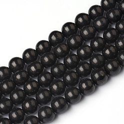 Natural Shungite Beads Strands, Round