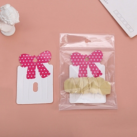 Paper Hair Clip Display Cards, Rectangle with Bowknot