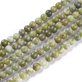 Brins de perles d'idocrase naturelles, perles de vésuvianite, ronde