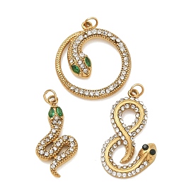 304 из нержавеющей стали горный хрусталь подвески, змеиные чары, ионное покрытие (ip)
