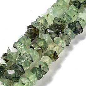 Natural Prehnite Beads Strands, Nuggets, Faceted