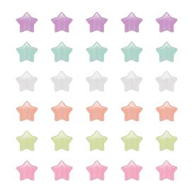 200Pcs Luminous Acrylic Beads, Glow in the Dark, Star