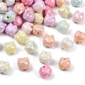 Непрозрачные акриловые бусины с УФ-покрытием, радужный, свинья