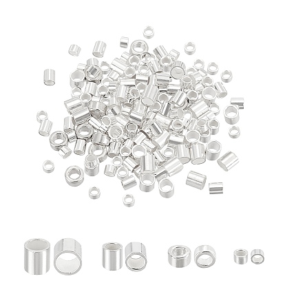 160 piezas 4 estilos 925 cuentas de tubo de plata esterlina, columna