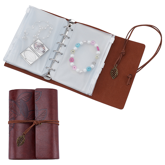 1 Прямоугольный блок из поликарбоната с рисунком листьев, искусственная кожа, обложка из железного сплава и 12 Пакет из ПВХ