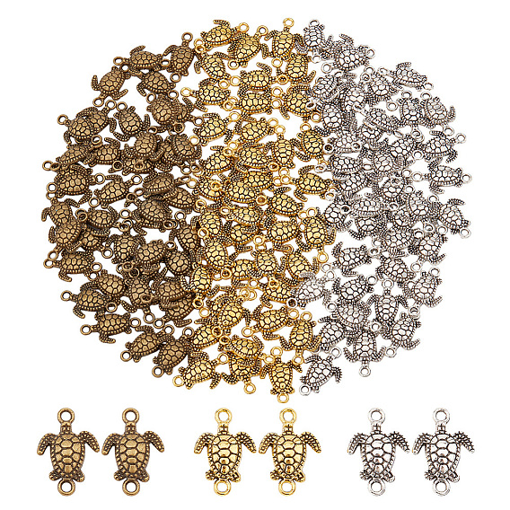 120 шт. 3 цвета тибетский стиль цинковый сплав соединительные подвески, ссылки на черепаху