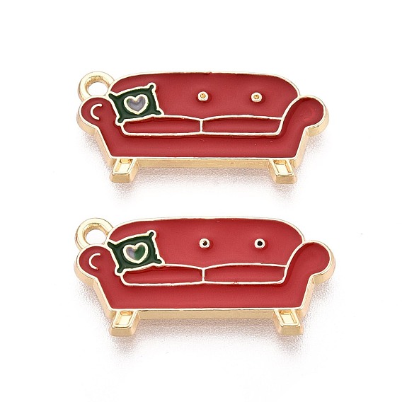 Подвески из эмали из сплава с рождественской тематикой, подвески для дивана светло-золотистых тонов