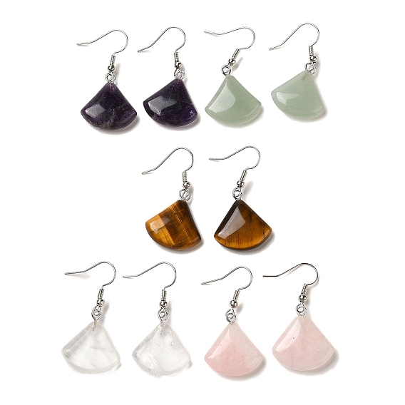 Серьги с подвесками из натуральных смешанных драгоценных камней, платиновые латунные серьги