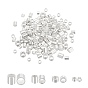 160Pcs 4 Styles 925 Sterling Silver Tube Beads, Column