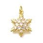 Латунные микро проложить кубического циркония подвески, прелести снежинки, без свинца и без кадмия, стойки покрытие, с целью перехода в кольце