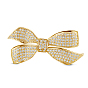 Brass Brooch, with Grade AAA Cubic Zirconia, Bowknot