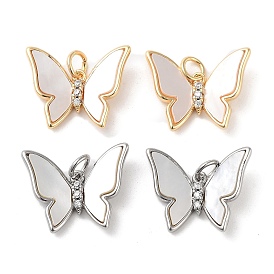 Латунные микро проложить кубического циркония подвески, без кадмия, без никеля и без свинца, с оболочкой, с прыжковых колец, очарование бабочки