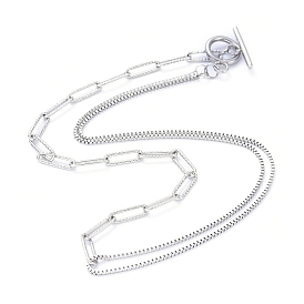 304 Stainless Steel Chain Necklaces, with Toggle Clasps