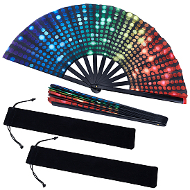 2шт. складные вентиляторы из ПВХ и ткани, с 2шт. мешочками для хранения на завязках