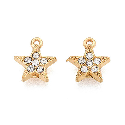 304 из нержавеющей стали амулеты горный хрусталь, звезды прелести, вакуумное покрытие pvd