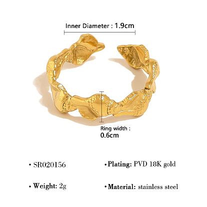 304 Edelstahlmanschetten mit offenen Ringen, golden