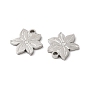 316L Surgical Stainless Steel Charms, Flower Charm, Textured
