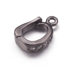 Bails de raccourcisseur de rehausseur de zircone cubique en argent sterling, bails à charnière, avec boucle