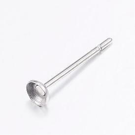 304 Stainless Steel Stud Earring Settings
