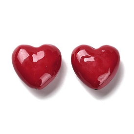 Сердце из латуни, эмали бусы, долговечный, без кадмия и без свинца, стойки покрытие, платина