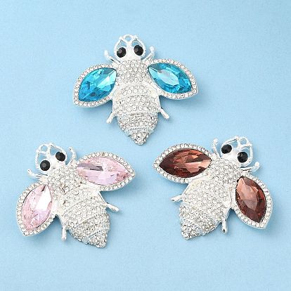 Zinc Alloy Pendants, with Rhinestone, Bees