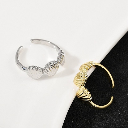 Латунные регулируемые открытые манжеты для женщин, без кадмия и без свинца, формы раковины