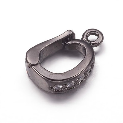 Bails de raccourcisseur de rehausseur de zircone cubique en argent sterling, bails à charnière, avec boucle