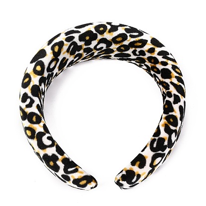 Velvet Hair Bands, with Sponge inside, Leopard Print