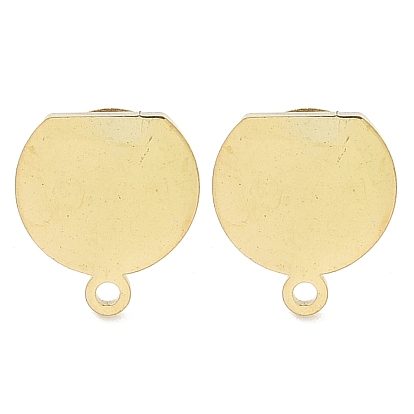 Полукруглое ионное покрытие (IP) 304 фурнитура для сережек-гвоздиков из нержавеющей стали, с петлей