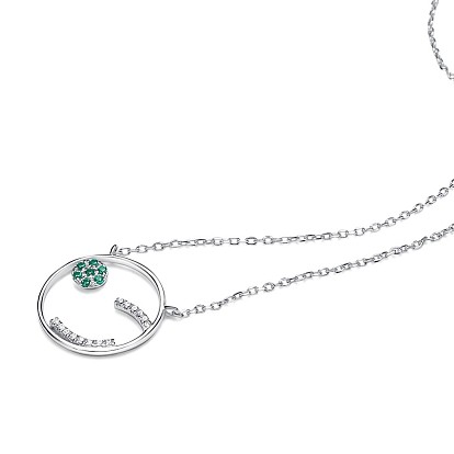 TinySand модные 925 ожерелья из стерлингового серебра с кубическим цирконием, 17.38 дюйм