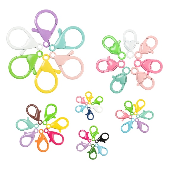 6 Style Spray Painted Eco-Friendly Alloy Lobster Claw Clasps