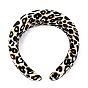 Velvet Hair Bands, with Sponge inside, Leopard Print