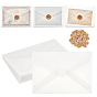 60Pcs Frosted Blank Translucent Sulfur Paper Envelopes, Rectangle, with 60Pcs Sticker, Flower