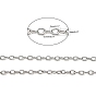 304 Stainless Steel Cable Chains, with Spool, Flat Oval