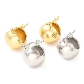 Rack Plating Brass Hoop Earrings, for Women, Lead Free & Cadmium Free, Long-Lasting Plated, Round
