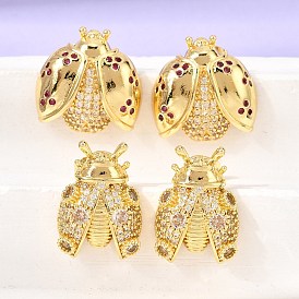 Латунные микро проложить серьги стержня кубического циркония, коровка, стойки покрытие, долговечный, реальный 18 k позолоченный, без кадмия и без свинца