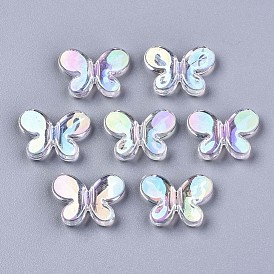 Transparent Acrylic Beads, AB Color, Butterfly
