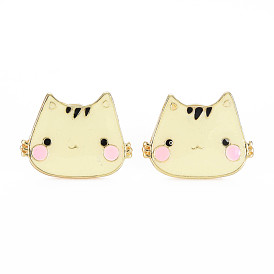 Katze-Emaille-Pin, Tierlegierungsbrosche für Rucksackkleidung, cadmiumfrei und bleifrei, Licht Gold