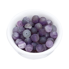 ARRICRAFT Frosted Natural Amethyst Round Bead Strands, Round