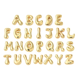 Rack Plating Brass Pendants, Cadmium Free & Lead Free, Long-Lasting Plated, Real 18K Gold Plated, Letter A~Z