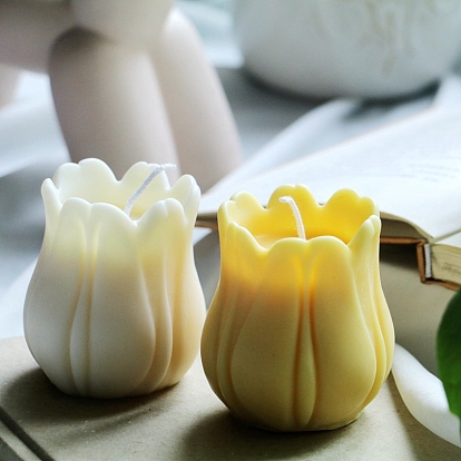 3D Tulip Flower DIY Food Grade Silicone Candle Molds, Aromatherapy Candle Moulds, Scented Candle Making Molds