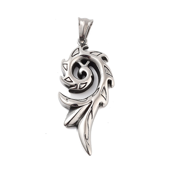Ретро 304 из нержавеющей стали большие кулоны, феникс очарование